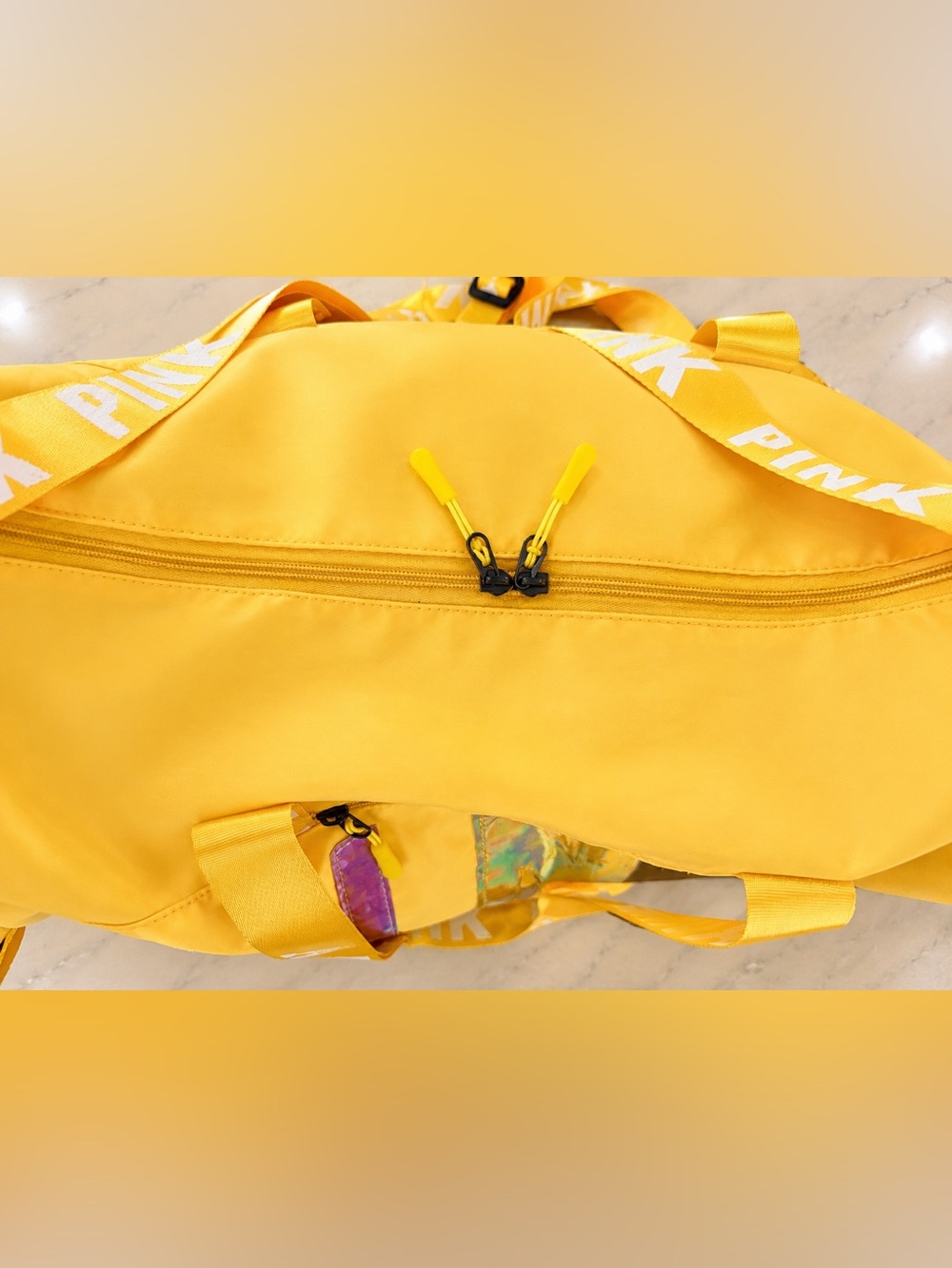 Victoria’s Secret PINK Yellow Duffle Bag - Picture 3 of 5
